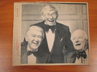 Vintage Wire Ap Press Photo Jimmy Stewart,  George Burns & George Jessel