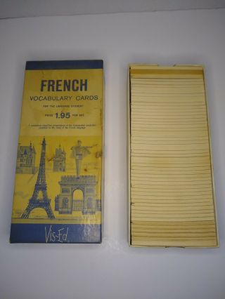 Vintage Vis - Ed French Vocabulary Cards Flash Cards For The Language Student