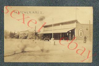 Thatcher Arizona Street Scene - Circa 1920 Rppc Photo Grade 4