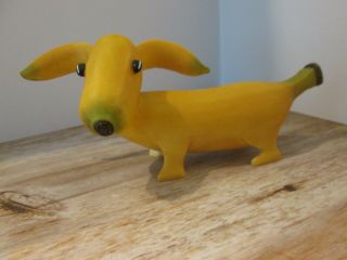 Enesco Home Grown Banana Dachshund Wiener Dog Figurine Adorable Unique Weird
