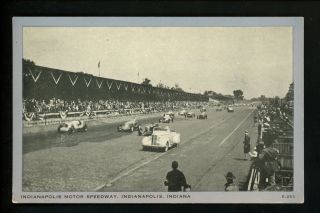 Car Auto Racing Vintage Postcard Indy 500 Indianapolis,  In 1936 Silver Border
