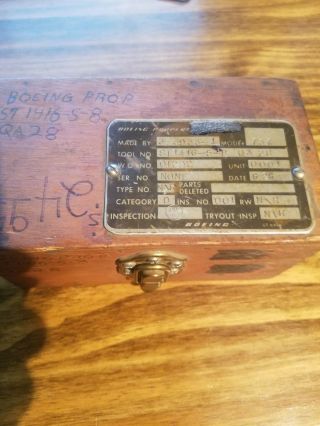Boeing Tool with Brown & Sharpe Indicator Complete with Boeing Wooden Box 6