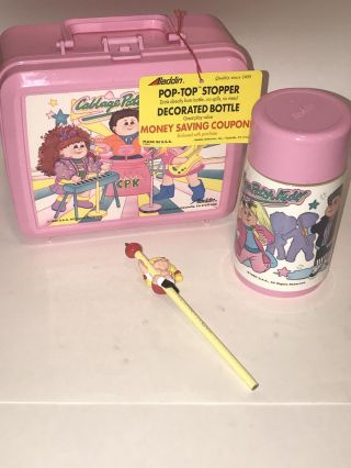 Nos 1990 Cabbage Patch Kids Lunchbox Lunch Box Thermos & Pencil Aladdin