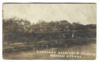 Rppc Piedries Negras 1916 Carranza Hospital Eagle Pass Tx G.  Hales Cambridge Md