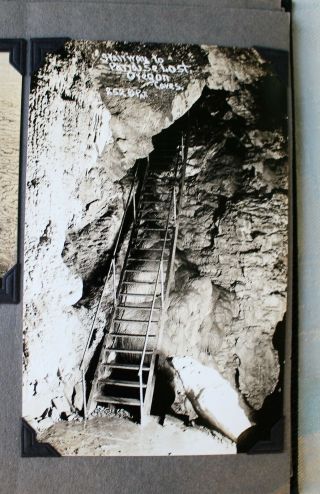 Vintage Oregon Caves & Crater Lake Post Card Album (13RPPCs,  3 Linen) Dated 1933 2