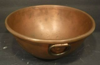 Antique Vintage Copper Pot Kettle Bowl Cauldron Round Loop Finger Handle