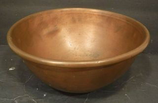 Antique Vintage Copper Pot Kettle Bowl Cauldron Round Loop Finger Handle 2