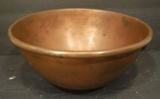 Antique Vintage Copper Pot Kettle Bowl Cauldron Round Loop Finger Handle 3
