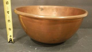 Antique Vintage Copper Pot Kettle Bowl Cauldron Round Loop Finger Handle 4