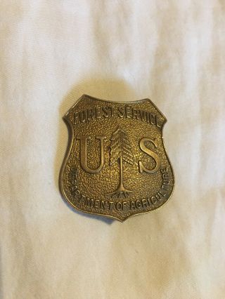 Vintage U.  S Forest Service Department Of Agriculture Brass Pin Back Shield