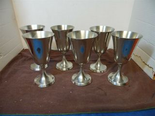 Kirk Stieff Pewter Set Of 8 Goblets Old Stock Vintage 7 "