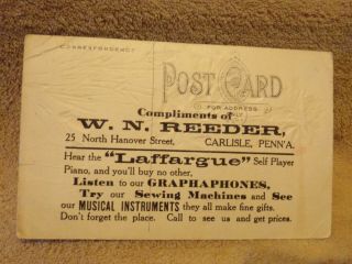 Vintage Postcard Advertisement,  Loving Greetings,  W.  N.  Reeder,  Carlisle,  Penna. 2