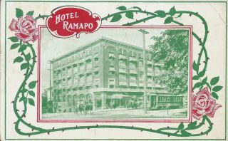 Hotel Ramapo Postcard.  Portland.  Oregon.  Posted In 1910.  Streetcar.