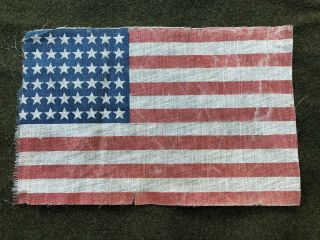 Vintage Wwii Era 48 Star American Flag 12” X 8” Parade Flag
