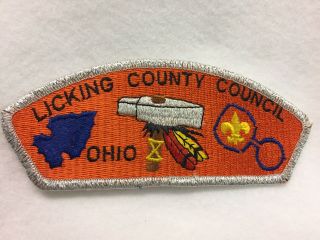 Boy Scouts - Licking County Council,  Ohio,  Silver Mylar Trim Csp
