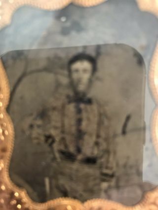 Civil War Soldier Tintype In Full Case Confederate???