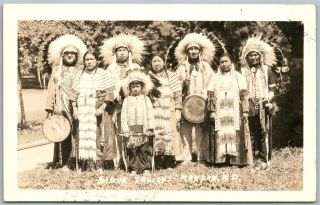 Sioux Indian Mandan N.  D.  Vintage Real Photo Postcard Rppc Native Americana