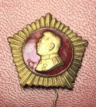 North Korea DPRK Kim Il - sung pin badge - Extremely RARE 3