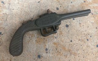 Antique American Bull Dog Boot Jack Double Barrel Cast Iron Gun Pistol
