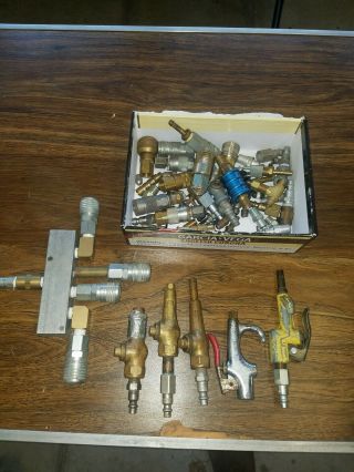 Vintage Schrader Brass Air Blow Gun Air Nozzles And More Look Pipe Fittings