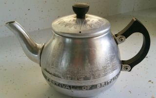 Festival Of Britain 1951 Swan Brand Souvenir Aluminium Teapot 2cup