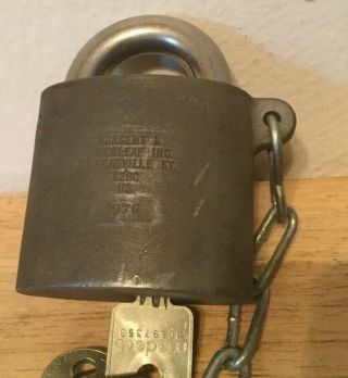 Sargent & Greenleaf Padlock Lock Us Made Military 826c 1976 Two Keys