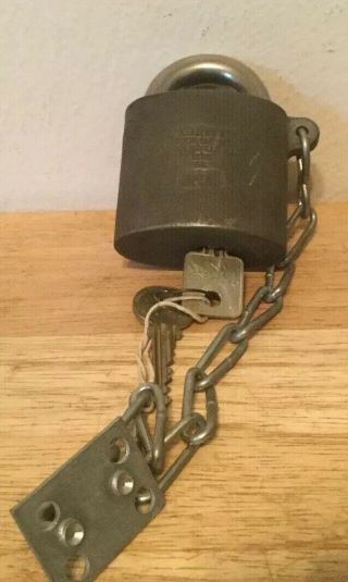 Sargent & Greenleaf Padlock lock US made military 826C 1976 Two Keys 2