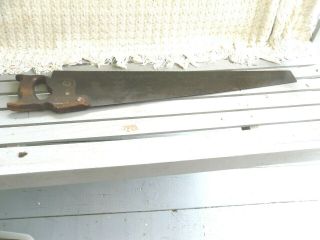 Vintage Warranted Superior No.  8 26 " Hand Saw Very Old