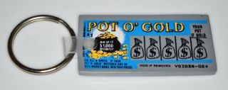 Vtg Hampshire Sweeps Lottery Scratch Ticket Keychain Pot O 