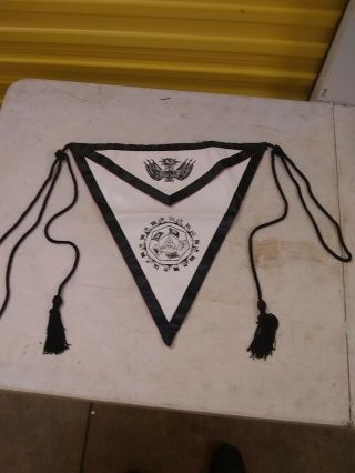 Vintage Masonic Lodge Leather Triangle Banner
