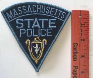 Massachusetts State Police Arm Patch Mass Trooper Authentic Embroidered Iron On