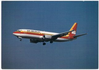 Postcard Air Belgium Airline Issue Boeing 737 Aviation Airport Airways