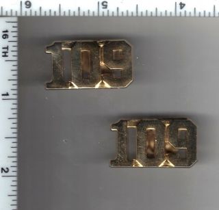 109th Precinct Police Collar Brass Set - From The York City/new Jersey Area