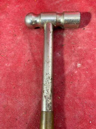 VINTAGE GOOD QUALITY SMALL BALL PEEN HAMMER W/ 3 SCREWDRIVERS IN HANDLE 2