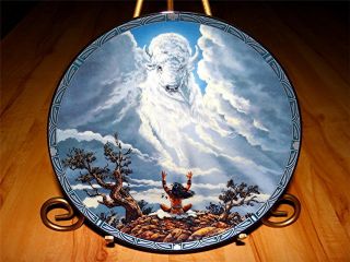 " Call Of The Clouds " Legend Of The White Buffalo Indian Bradford Exchange Plate