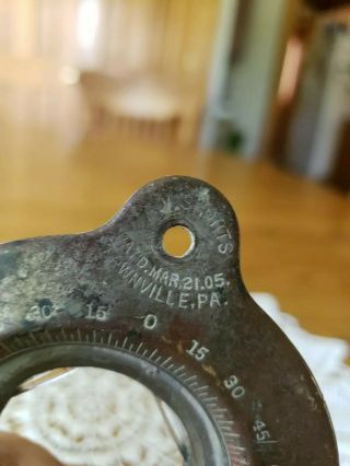 Antique 1905 A.  V.  Shorts Townville Meadville PA Bricklayer Mason Level Tool 4