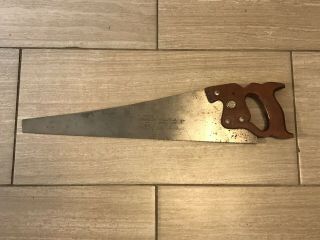 Henry Disston & Sons D - 8 22.  5 " Vintage Hand Saw 10tpi 1lb