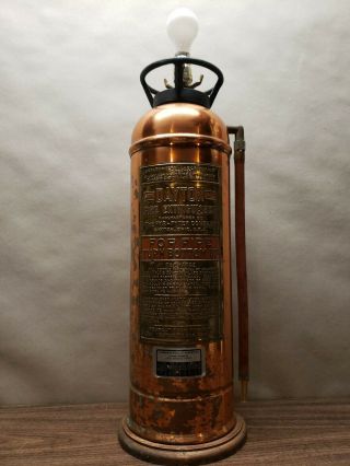 Vintage Antique Copper/brass " Dayton " Fire Extinguisher Lamp