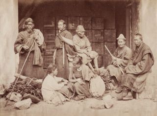 Vintage Photograph Of A Group Of Bhootrnes & Nepailese