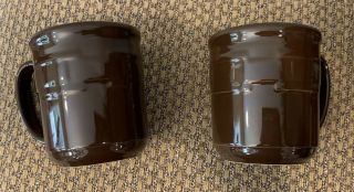 Longaberger Pottery Coffee Mugs Brown Set Of 2