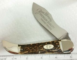 Jim Bowie Whaleback Knife By German Eye,  Deer Stag Handles,  Germany