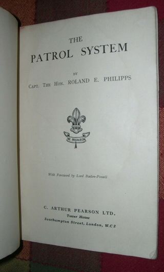 The Patrol System by Capt.  R.  E.  Phillips 1941 Boy Scout Booklet Baden Powell 2