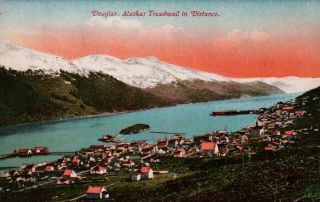 Douglas,  Alaska,  Treadwell In Distance,  Ak Vintage Postcard