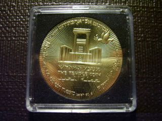 Authentic 2018 Israel Temple Coin 70 yrs King Cyrus Donald Trump Gold Plt.  1b 5