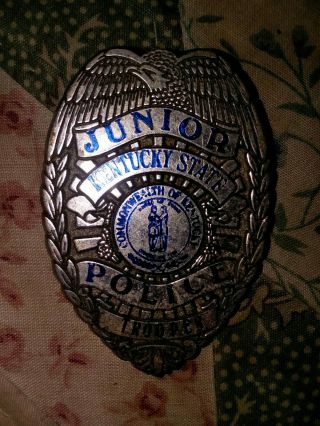 Vintage Stoffel Junior Kentucky State Police Officer Toy Plastic Badge