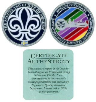 2019 World Boy Scout Jamboree Sweden Swedish Contingent Wsj Coin Token Badge Bsa
