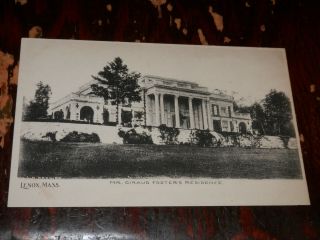 Lenox Ma - Pre - 1908 Postcard - Mr.  Giraud Foster 