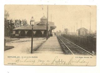 Newark Delaware Postcard B & O Railroad Depot Circa 1907