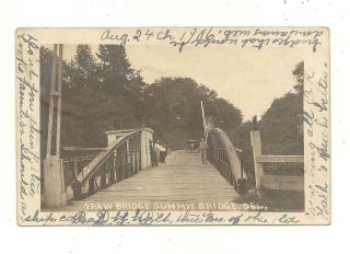 Summit Bridge Delaware Rppc 1906 Draw Bridge