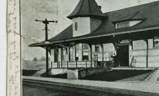 1906 NY Postcard Spencer York Tioga Lehigh Valley RR Railroad Depot Station 3
